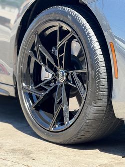 20" Wheels For Audi A4 A6 A5 A7 A8 Q3 Q5 Q7 Atlas Black Rims Set 20x9 5x112