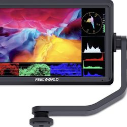 FEELWORLD S55 6 inch Camera DSLR Field Monitor Small Full HD 1920x1080 IPS LUT Video Peaking Focus Assist with 4K HDMI 8.4V DC Input Output Profession