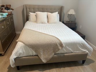 Queen bed and frame