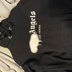 Palm Angels Paris Sprayed Logo Hoodie Black