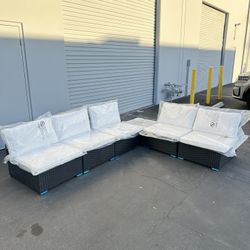 6pc Outdoor Patio Sectional Furniture Set 