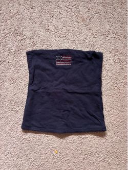 Hollister top size XS - Navy tube top with rhinestone American flag