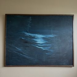 Large Midcentury Original Maritime Framed Painting