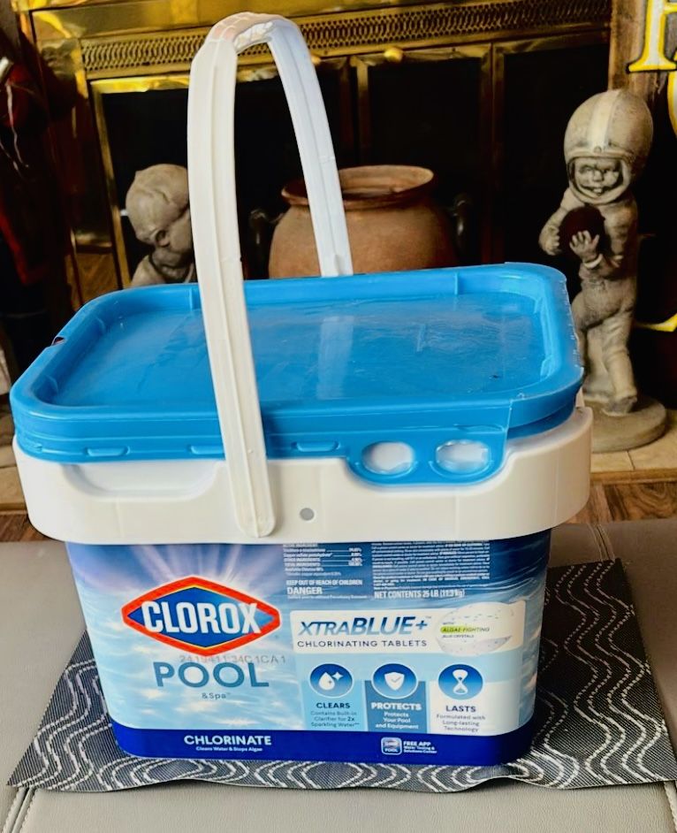 Clorox Xtra Blue 25 Pound Chlorine Tabs 3 Inch Brand New & Sealed