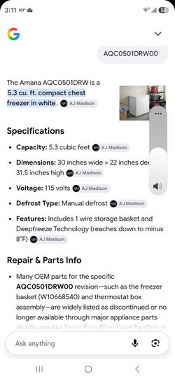 Chest freezer 5.3ft