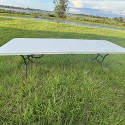 Lifetime 8 ft. White Gray Sand Granite Plastic Top Folding Banquet Table (Commercial)