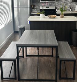 Dining table and 2 benches
