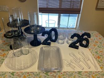 Candy table set up for parties/ baby shower etc; $40 also have (Black table Cloth “stretchy”  I have 10 available not included for $8each or al