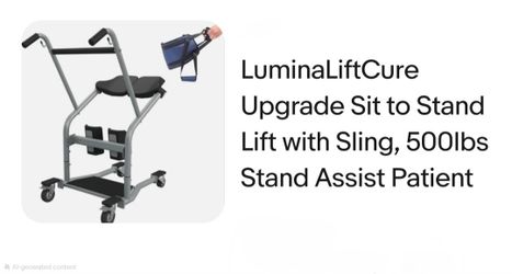 500 lb Sit-to-Stand Patient Transfer Lift with Sling
