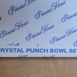 #069 Vintage Princess House Hand-blown  Bowl w/set of 12 glasses