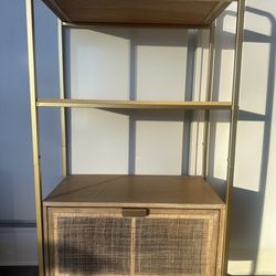 Gold Rattan Bookshelf