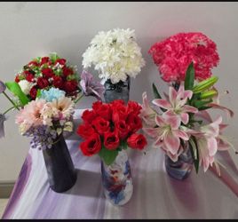 *** CLEARANCE *** Vases with Faux Floral Bouquets ($20 EACH) @ Lasting  Creations