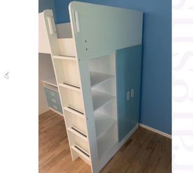 IKEA loft bed frame with desk