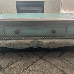 Antique Teal Coffee Table