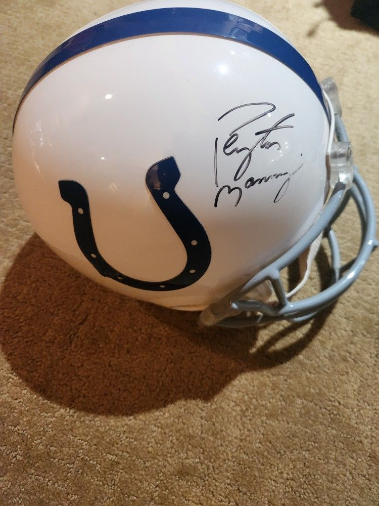 Peyton Manning Autographed Full Size Replica Helmet Colts Fanatics for ...