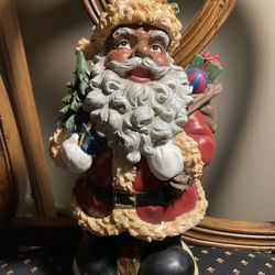 Ceramic African American Santa Figurine 