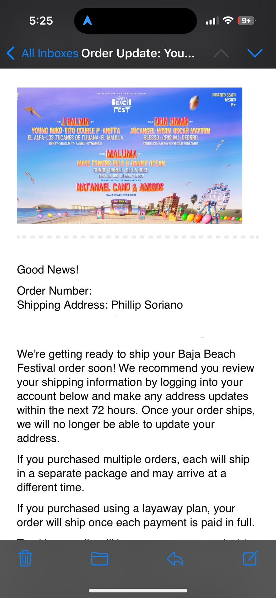 Baja Beach Fest GA Wrist Band