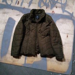 New York & Company Women's Bomber Jacket Green Size M Great Condition Like New 