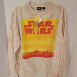 Star Wars Brand Scene Adult Size M Light Orange Crew Neck Long Sleeve Sweatshirt