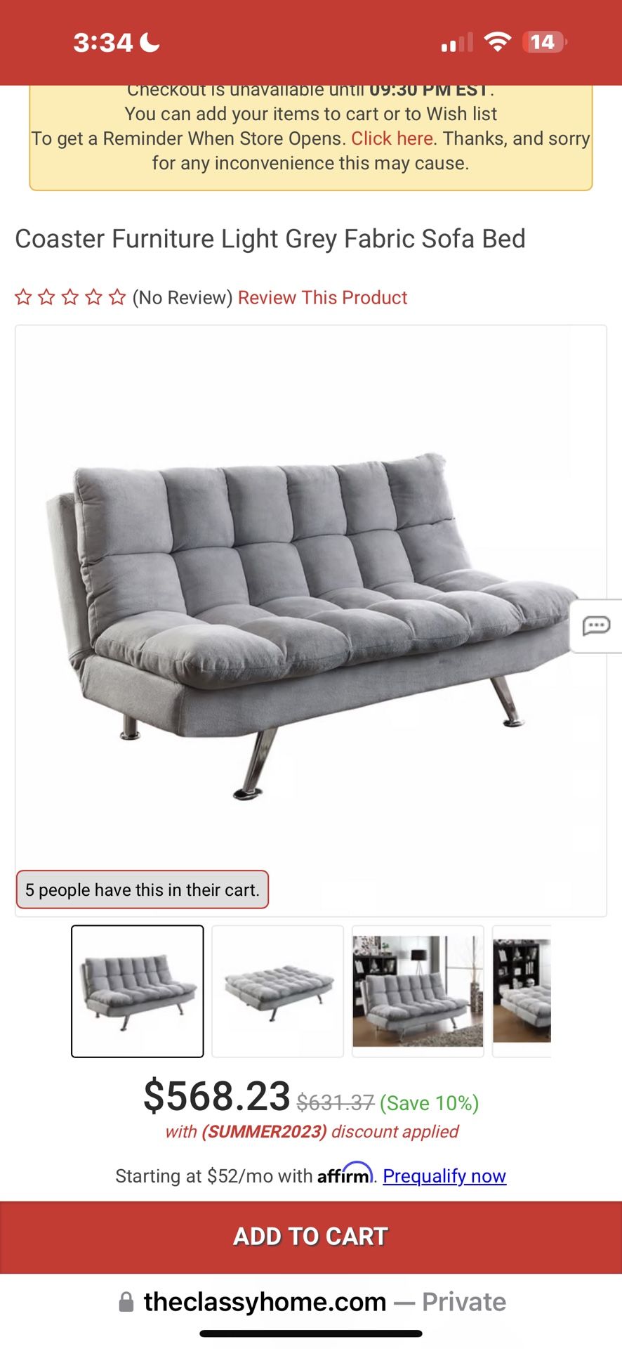 Grey Futon