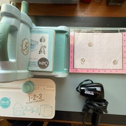 Sissix Big Shot Die Cutting Machine, Misti Stamper, Ranger Heat Gun And 1-2-3 We R Us Punchboard