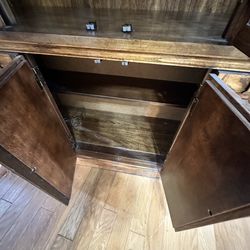 Wood China Cabinet Glass Doors