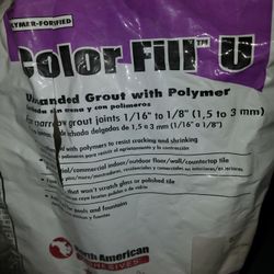 TILE GROUT, UNSANDED, GRAY, BAG HALF FULL
