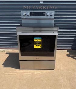 30 in., 6.3 cu. ft. Smart Wi-Fi True Convection Insta View 5-Burner Electric Ove n w/ Air Fr y Printproof Stainless Steel