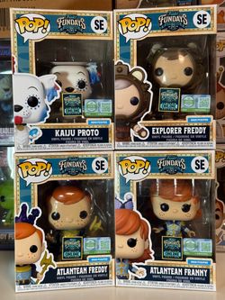 Funko Fundays Quest for the Grail Atlantean Freddy & Franny, Kaiju Proto, Explorer Freddy