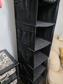 Black Hanging Closet Organizer with Side Pockets