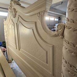 solid wood king size bed and mattress