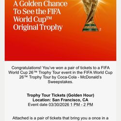 FIFA World Cup Original Trophy Tickets (San Francisco)