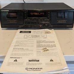 Pioneer Double Cassette Tape Deck Player Recorder 