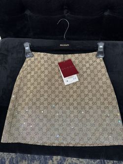 Gucci Logo Mini Skirt with Sequin Detail