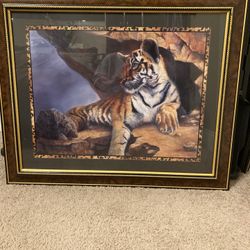 Large Tiger Framed Picture 