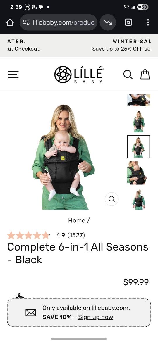 lillebaby baby carrier complete all seasons in black