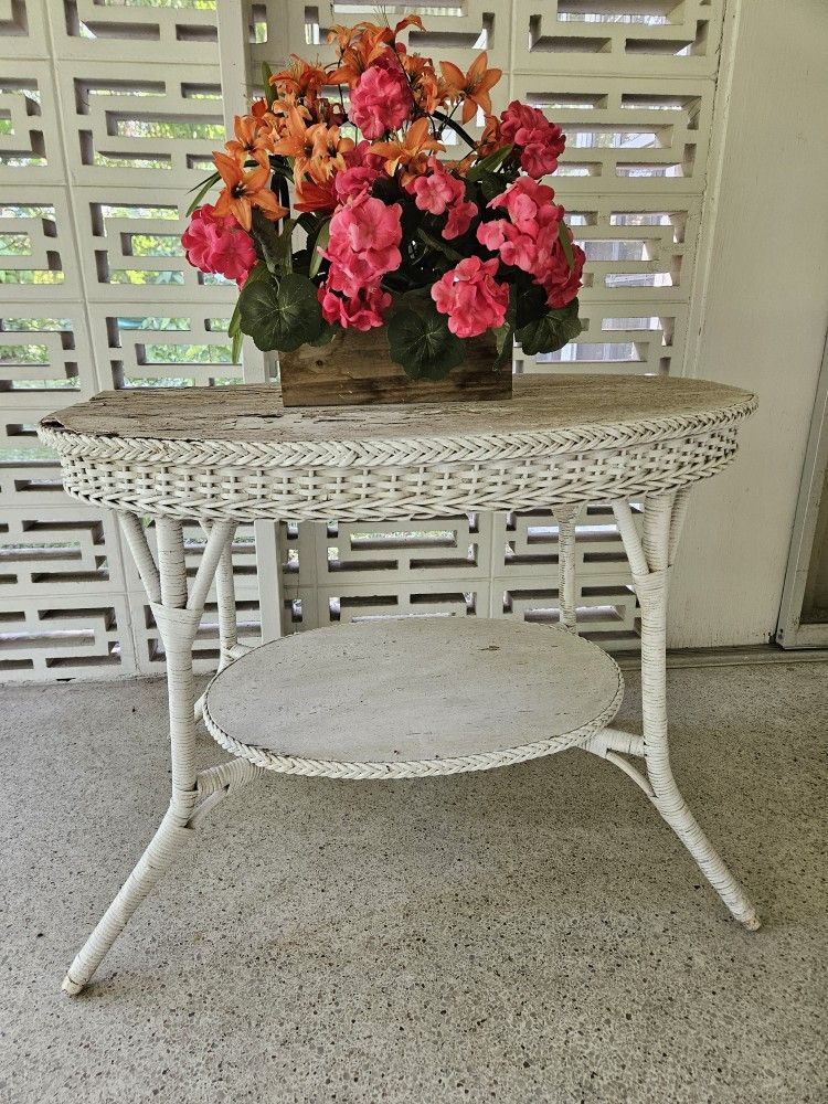 Antique Wicker Table