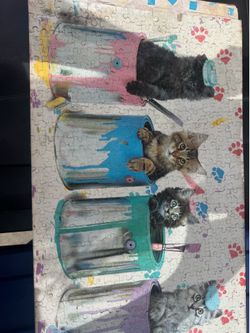 Cat in Paintcans Jigsaw Puzzle