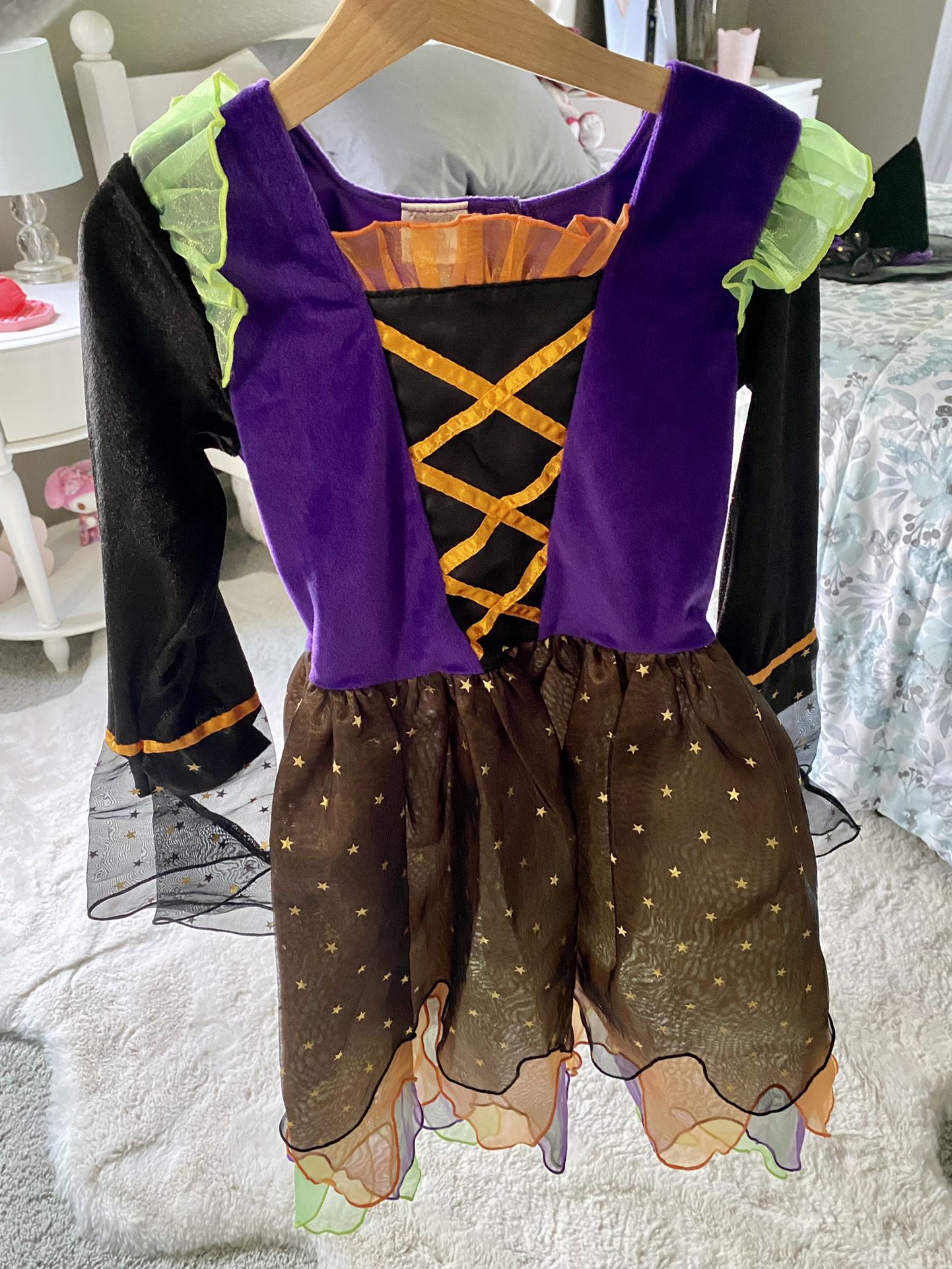 Witch Costume with Hat and Bag, Kids Size 4-5T