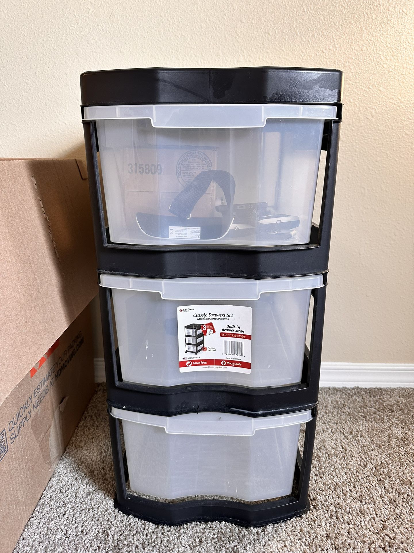 3 drawer plastic organizer