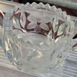Vintage Carved Inlay Crystal Cup