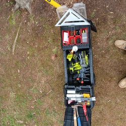 Ryobi tool set with miscellaneous tools