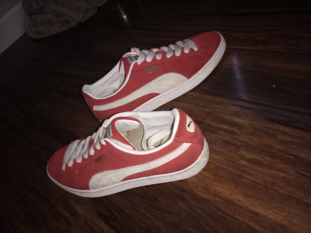Red Suede Pumas