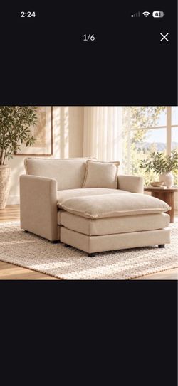 Oversized Accent Chair with Ottoman