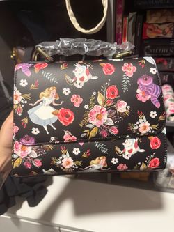 Alice in Wonderland Floral Crossbody Bag