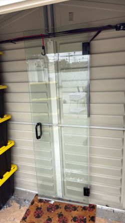 Bathroom, shower glass door