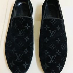 Louis Vuitton Black Velvet Loafer