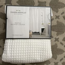 White Waffles Shower Curtain 