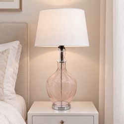 22” Vintage Pink Glass Table Lamp Base | Brand New
