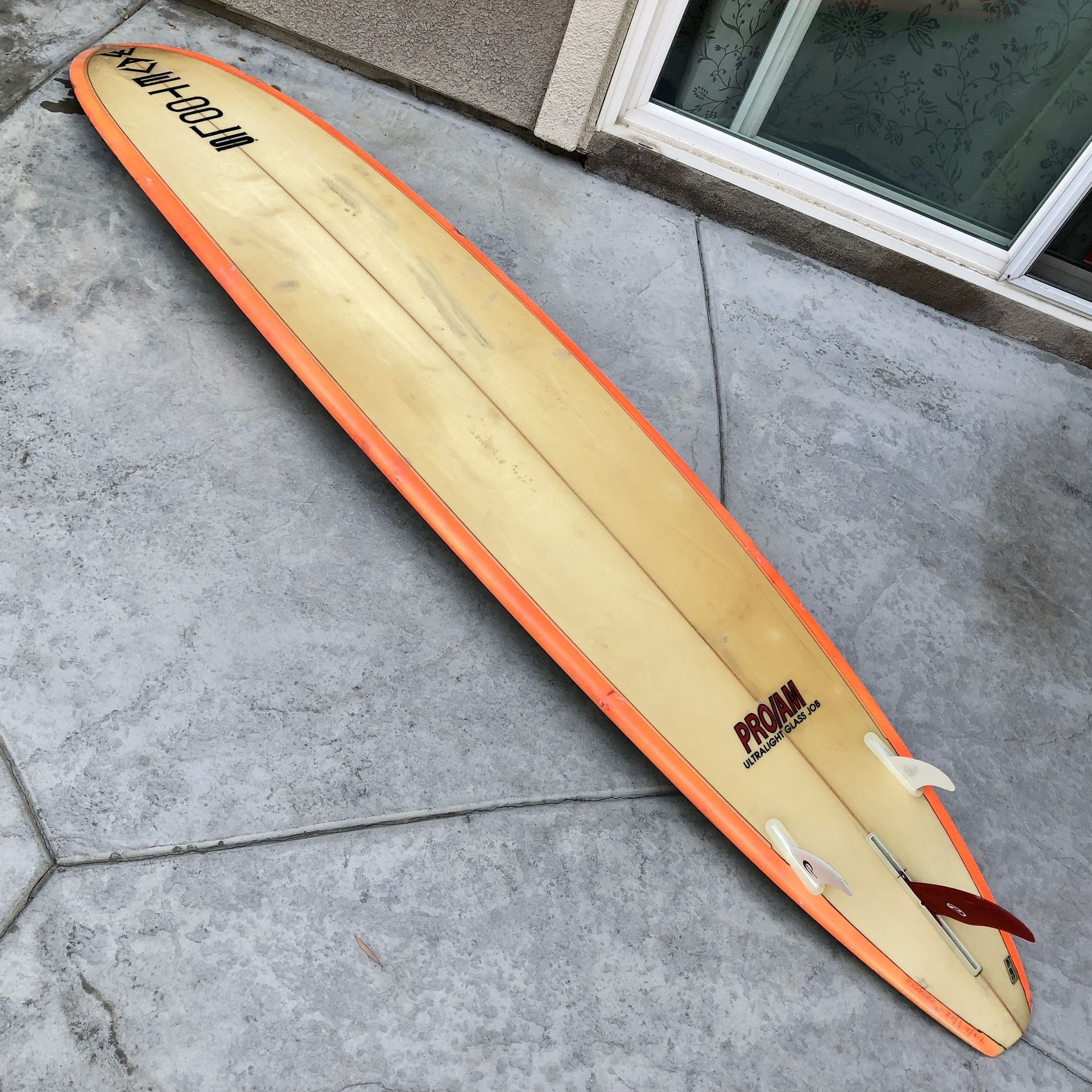 Longboard Surfboard 3 Fins No Leash